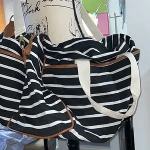 Steve Madden Bags Steve Madden Striped Two Bag Duffel Set